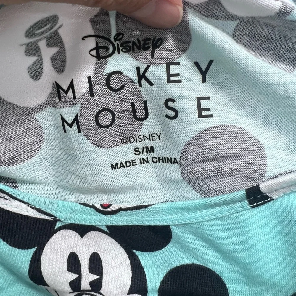 Disney Aqua and Black Mickey Mouse Print Top - Picture 2 of 5